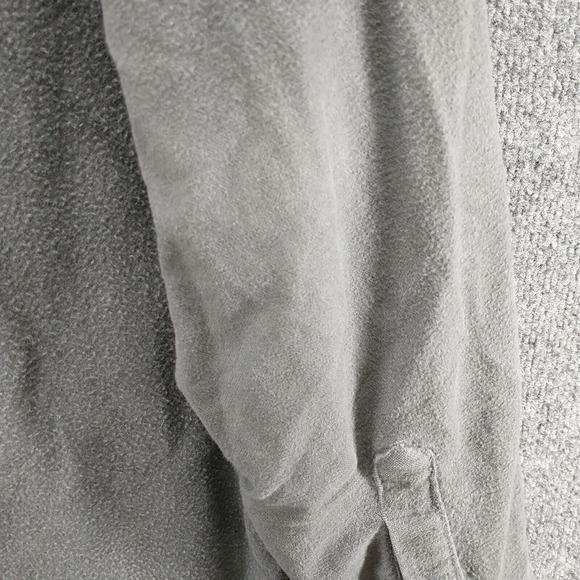 Fieldmaster Men's Flannel Button-Up Shirt Gray Large Long Sleeve Chest Pockets - Picture 8 of 15